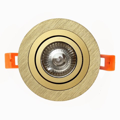 Oprawa podtynkowa oczko PÓŁTUBA ruchoma złota IP20 ZESTAW Z GNIAZDEM GU10