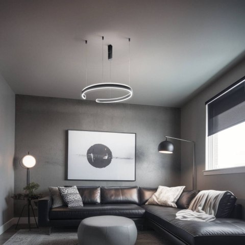 Lampa LED wisząca okrąg czarna XZ-003 66W + pilot