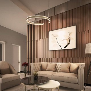 Lampa LED wisząca okrąg złota XZ-002 42W + pilot