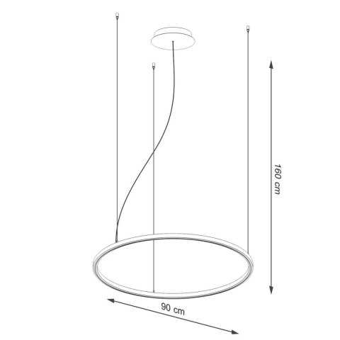 Żyrandol RISA 90 czarny LED 3000K