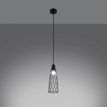 Sollux Lighting Lampa wisząca SUBA 1 czarna