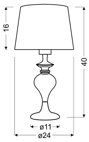 GILLENIA LAMPA GABINETOWA 40CM 1X60W E27 SREBRNA