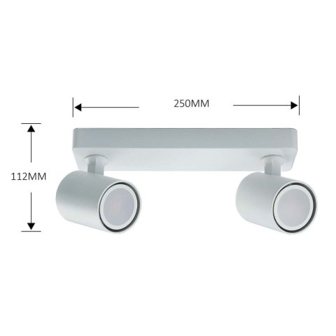 Lampa sufitowa Spot Reflektor Snow 2 biały ZESTAW Z ŻARÓWKAMI LED GU10
