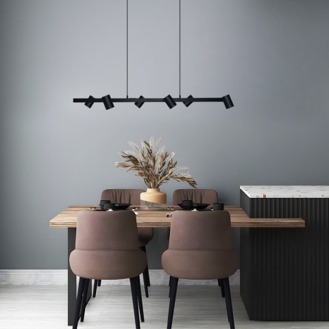 Lampa wisząca Snow 6 czarna 6xGU10 Light Prestige