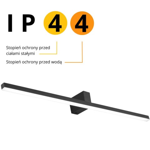 Kinkiet Nevada 90 cm czarny IP44 LED 4000K Light Prestige