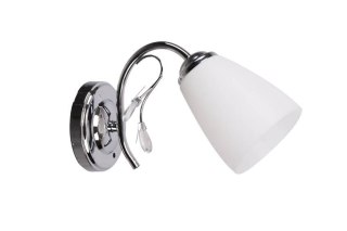 Kinkiet chromowy ścienny klosz biały 40W E14 Ursella Candellux 21-76991