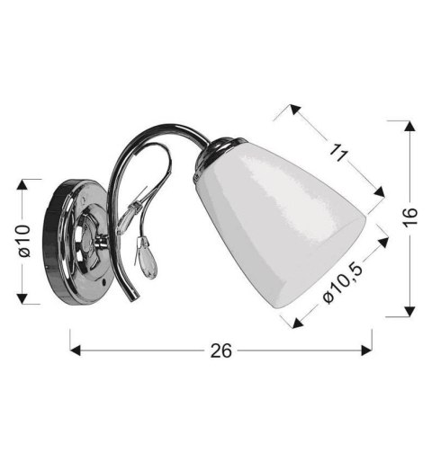 Kinkiet chromowy ścienny klosz biały 40W E14 Ursella Candellux 21-76991