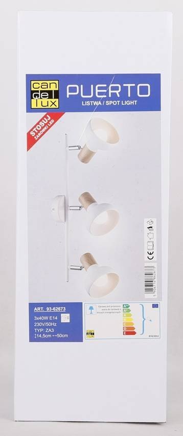Lampa sufitowa wisząca listwa 3xE14 biały PUERTO 93-62673 na stanie