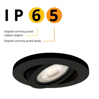 Ruchome oczko podtynkowe Lagos czarne IP65 1xGU10 Light Prestige