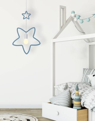 Single Ss Lampa Wisząca 1X20W E27 Iq Kids Niebieski