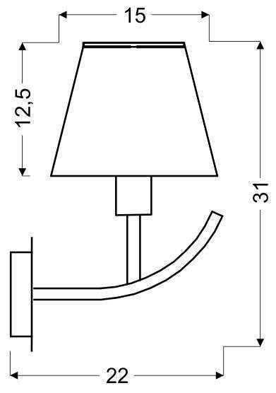 Kinkiet czarny / biały abażur z tkaniny 40W E14 Valencia Candellux 21-30979