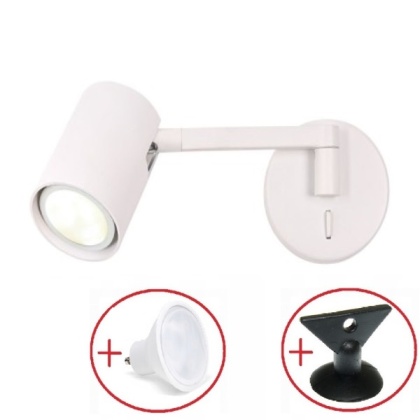 Kinkiet z wysięgnikiem Snow biały 1xGU10 Light Prestige