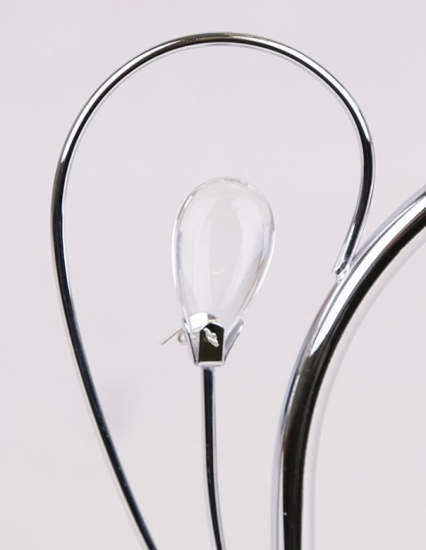 Kinkiet ścienny chromowy z kryształkiem biały klosz Simpli Candellux 21-64288