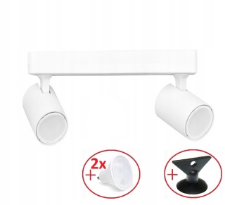 Lampa sufitowa Spot Reflektor Snow 2 biały ZESTAW Z ŻARÓWKAMI LED GU10