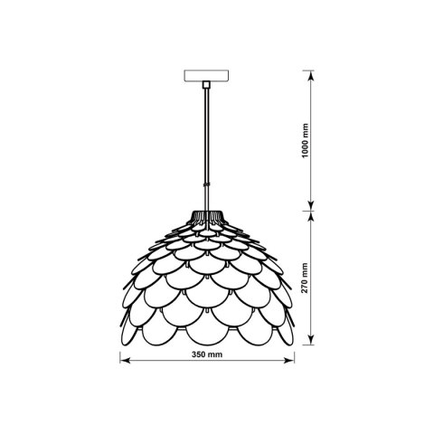 Lampa wiszaca Burgo mała drewniana 1xE27 Light Prestige