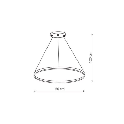 Lampa wisząca Ring 66 cm czarna LED CCT Light Prestige