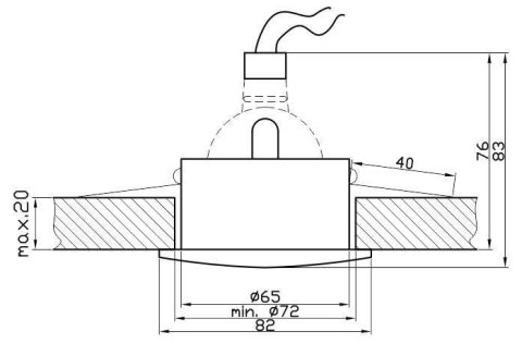 Oprawa Stropowa Candellux 2212593 Sh-10 Ip65 Mr16