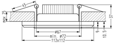 Oprawa stropowa chrom/biała kwadrat LED SSP-22 2263885