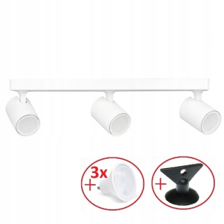 Plafon Lampa sufitowa Spot Reflektor Snow 3 biały ZESTAW Z ŻARÓWKAMI LED