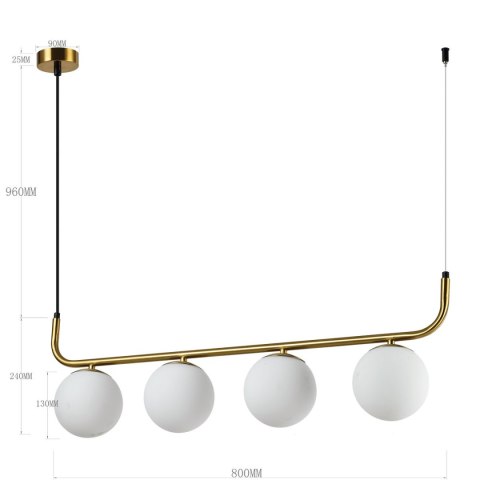 Light Prestige Lampa wisząca Alisa złota 4xE14