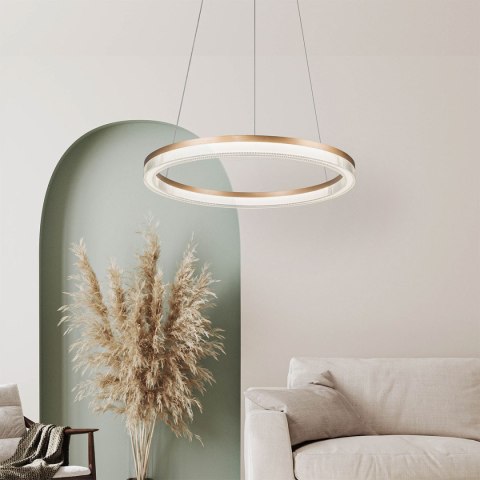 Lampa wisząca Midway Cristal Triangle złoto - transparentna LED CCT Light Prestige