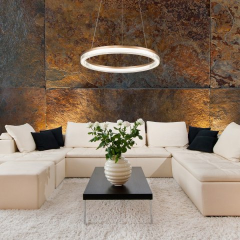 Lampa wisząca Midway Cristal Triangle złoto - transparentna LED CCT Light Prestige