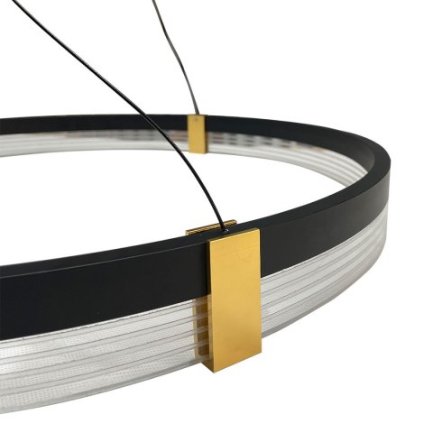 Lampa wisząca Plum Triangle 80 cm czarno-transparentna LED CCT Light Prestige