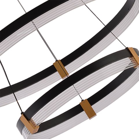 Lampa wisząca Plum 60 cm 40 cm czarno-transparentna LED CCT Light Prestige