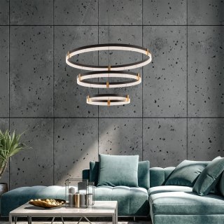 Lampa wisząca Plum 80 cm 60 cm 40 cm czarno-transparentna LED CCT Light Prestige