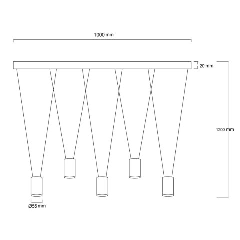 Lampa wisząca Toledo 5xGU10 czarna LP-432/5P BK
