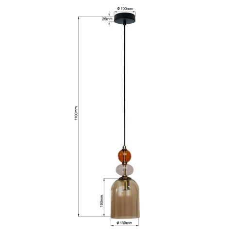 Lampa wisząca Tropea bursztynowa 1xE27 Light Prestige
