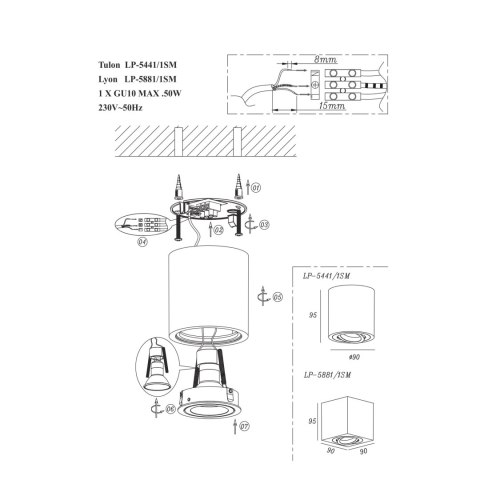 Oprawa natynkowa Lyon biała 1xGU10 Light Prestige