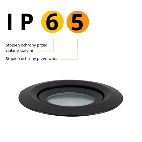 Ruchome oczko podtynkowe Lagos czarne IP65 1xGU10 Light Prestige