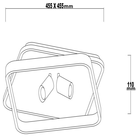 Light Prestige Plafon Parma 2 kwadratowy czarny 2xGU10 LED CCT
