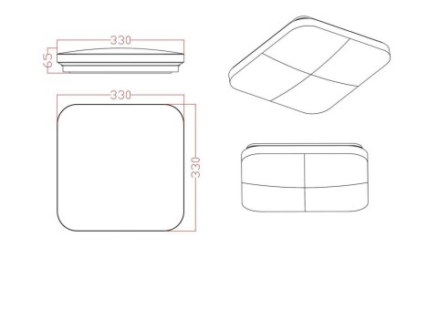 Plafon kwadratowy Babilon 33 cm czarny LED 4000K Light Prestige