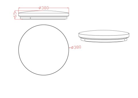 Plafon Babilon 38 cm czarny LED 4000K Light Prestige