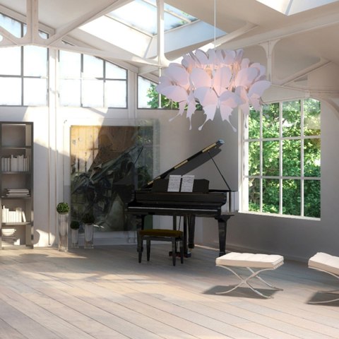 Lampa wisząca Farfalla różowa 1xE27 Light Prestige