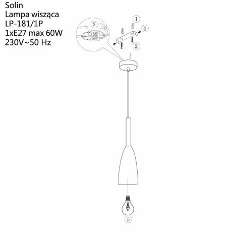 Lampa wisząca Solin wisząca 1xE27 biała Light Prestige