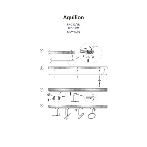 SET Aquilion 1F 3xLED biały LP-220/1R WH SET