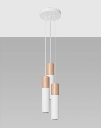 Sollux Lighting Lampa wisząca PABLO 3P biała