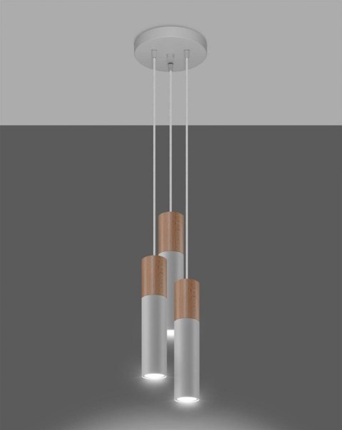 Sollux Lampa wisząca PABLO 3P biała