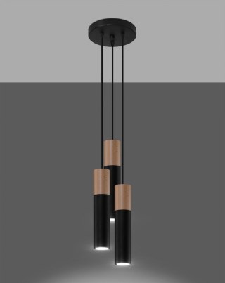 Sollux Lighting Lampa wisząca PABLO 3P czarna