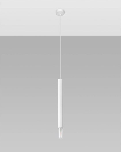 Sollux Lampa wisząca nad Stół Zwis Żyrandol TUBA LED LOFT WEZYR 1 biała