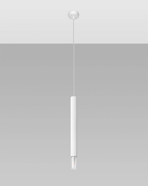 Sollux Lampa wisząca nad Stół Zwis Żyrandol TUBA LED LOFT WEZYR 1 biała