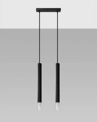 Sollux Lampa wisząca nad Stół Zwis Żyrandol TUBA LED LOFT WEZYR 2 czarna