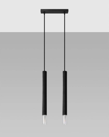 Sollux Lampa wisząca nad Stół Zwis Żyrandol TUBA LED LOFT WEZYR 2 czarna
