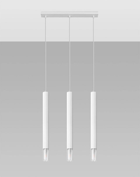 Sollux Lampa wisząca nad Stół Zwis Żyrandol TUBA LED LOFT WEZYR 3 biała