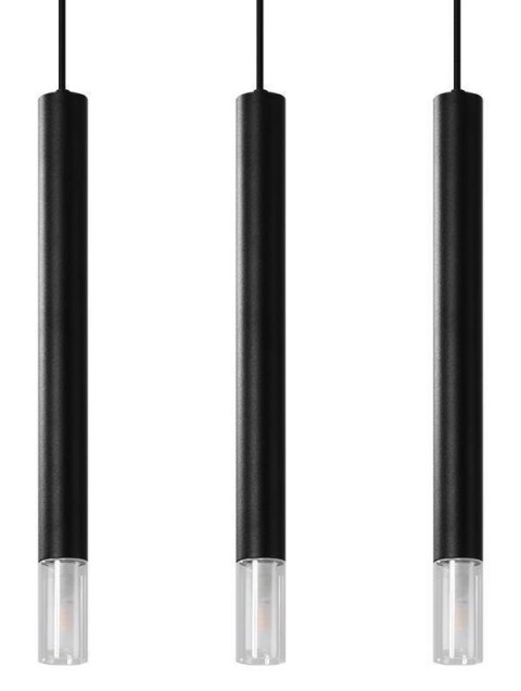 Sollux Lampa wisząca nad Stół Zwis Żyrandol TUBA LED  LOFT WEZYR 3 czarna