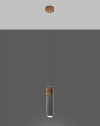 Sollux Lighting Lampa wisząca ZANE 1 szara