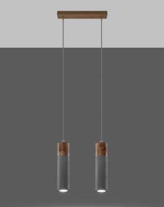 Sollux Lighting Lampa wisząca ZANE 2 szara